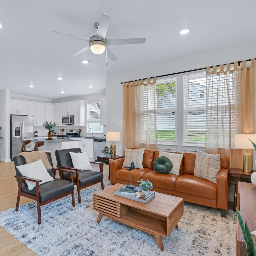 spacious living interior with ample lighting